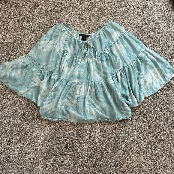 Lafayette 148 blue & white tie-dye loose top size M - Picture 5 of 12